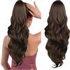 AOWVUTS Coda Cavallo Extension con Coulisse 65cm Lunga Ondulati Ricci Mossi Coda di Cavallo Sintetici Finta Capelli Posticci Extension Capelli per Donne Uso Quotidian (Marrone)