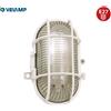 Velamp Applique ovale in plastica + vetro attacco e27 max 60w bianco
