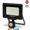 Velamp PADLIGHT5, proiettore LED SMD 20W IP44, nero 4000K. Con IR
