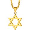 Richsteel Collana Stella di David Collana Uomo con Esagramma Pendente Magen Intrecciato Collana Militare Acciaio Inox/Rame Impermeabile Anallergico Amuleto per Uomo Ragazzo