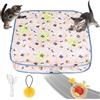 AYESY Giochi Interattivi per Gatti, Palla giocattolo per Gatto con Tappetino Stimolare l'Instinto di Caccia Giocattoli da Inseguimento al Coperto Palla Rimbalzante Automatica Usb Giochi da Pavimento A