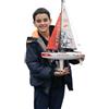 PLAY STEAM PLAYSTEAM Voyager400 Barca a Vela Radiocomandata 2,4GHz con Motore in Rosso - 66 cm di Altezza