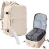 WISEPACK Zaino Ryanair 40x20x25 con Pompa Sottovuoto Zaino da Viaggio Aereo con Sottovuoto Incorporato Bagaglio a Mano 40x20x25 Ryanair Aereo da Donna Uomo Grigio marrone