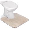 FCSDETAIL Tappeti da Bagno a Pelo Lungo Antiscivolo, Tappetino Lavabile in Lavatrice con Microfibre Morbide Assorbenti per Vasca, Doccia e Bagno (U - 50X50 cm, Beige)