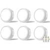 MOUJUCHI Luci Led a Batteria, 6 Pcs Mini Luce adesiva a batteria Luce Led Sottopensile per Scale, Armadio, Sottopensile, Cucina, Corridoio, Camere per Bambini (Bianco)
