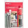 Fischer Kit Ancorante Chimico T-Bond + Barre Filettate + Tasselli A Rete, per Staffe TV, Sacchi da Boxe, Tende da Sole e Carichi Pesanti