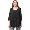 Ulla Popken Camicetta smok con Stampa a Pois 830258 Camicia da Donna, Nero, 64 IT/66 IT