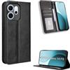 Fitudoos Cover per OPPO Reno 14 F/FS 4G/5G,Cover Pelle Alta qualità Portafoglio con Interno TPU Antiurto, Supporto Stand, Slot per Schede e Flip PU Pelle Portafoglio (Nero)