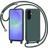 AOMYKE Cover per Samsung Galaxy A36 5G con Cordino, Custodia con Laccio Collana Tracolla Collo Liquido Silicone Antiurto TPU Antiurto AntiGraffio Case - Verde