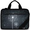 Sidorenko - Borsa per notebook, con tracolla + maniglia, incl. scomparto aggiuntivo per mouse e caricabatteria nella parte anteriore grigio Flower A114 17,3''