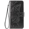 TANYO Cover per Samsung Galaxy A21s, Custodia PU/TPU Flip Portafoglio Pelle con Contanti e Schede Slot, Farfalla 3D Telefono Case Custodie Nero