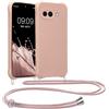 kwmobile Custodia Compatibile con Google Pixel 9a Cover - Back Case in Silicone TPU - Protezione Smartphone con Cordino - coconut swirl