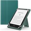 MoKo Custodia Cover Universale Compatibile con E-Lettore Kindle/Kobo/Voyaga/Lenovo/Sony/Tolino da 6, 6,8, 7, in Pelle PU con Chiusura di Elastico, Doppio Supporto e Manico, Verde Giada