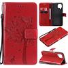 Fatcatparadise Cover per Samsung Galaxy A22 4G, Custodia Samsung A22 4G, Custodia Portafoglio a Libro in Pelle Flip Cover e TPU Silicone con Funzione Supporto Chiusura Magnetica (Rosso)