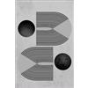 MANI TEXTILE - Tappeto anni Settanta Grigio Nero Dimensioni - 160 x 230 cm