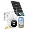 Ctronics Telecamere da Esterno AOV con Registrazione 24/7, Telecamera 4G con Pannello Solare da 8W e Batteria da 15600mAh, Rilevamento Umano Fino a 30M con Tracciamento Automatico, Scheda SIM, IP66