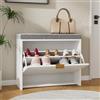 VOWNER Scarpiera Salvaspazio, Scarpiera Slim, Panca da Ingresso, Regolabili, 60 x 24 x 45 cm, per Ingresso Casa, Bianco
