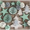 Paper+Design Tovaglioli fatti a mano, decorazione natalizia verde/argento