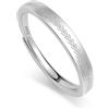 Meissa Anelli Nuziali in Argento, Set di 3 Anelli Promessa Regolabili in Argento 925 con Pietra da 0,28 ct, Anello da Fidanzamento e Fede Nuziale, Regalo per Lui e Lei, 4.0mm di larghezza