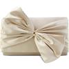 HuiYStar Borsa da Sera con Fiocco in Raso da Donna, Elegante Borsa a Mano con Patta e Catena per Cerimonia/Matrimonio/Ballo di Fine Anno/Festa