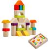 Eruceky 30 Pezzi Mattoncini da Costruzione in Legno, Mattoncini in Legno Naturale, Cubetti da Costruzione di Varie Forme, Regalo Bambino e Bambina