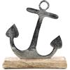 Logbuch-Verlag Ancora decorativa in metallo, legno da appoggiare, 22 cm, decorazione marittima, regalo di nozze
