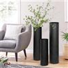 TECKZOON Vaso Grande da Terra Nero, 70/55/40 cm Metallo Vasi da Terra Set di 3, Struttura a Nido d'ape Vasi Decorativi Moderni Extra Vaso Alti da Terra per Camino Corridoio Ufficio Soggiorno