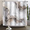 Kzzfqxb 105x160cm Tende da doccia con ganci in plastica, impermeabile occluso grigio dorato marmo latteo flusso d'acqua onda sabbia modello moderno per Vasca, tessuto in poliestere per Bagno