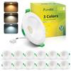 Fondiiz Faretti LED Soffitto Incasso Cartongesso, 4W 570LM Faretti da Incasso Regolabile Caldo 3000K Neutro 4500K Freddo 6000K, IP44 Faretto Risparmio Energetico per Bagno, Foro Ø68-80mm, Set di 12