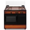 NIKKEI SN490BG Cucina 90x60 cm, forno a gas, coperchio in vetro, Marrone sfumato