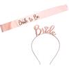 Cosswe Set di decorazioni per addio al nubilato, accessori per feste con corona, fascia per capelli, fascia da sposa, fascia per fidanzata e notte