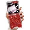 LCHULLE per Samsung Galaxy Z Flip5 5G Cover Glitter Ragazze Antiurto,Rosso | Custodia con Lucida Paillettes, Protettiva Antiurto Cover per Ragazze e Donne, Silicone Sottile Antiurto Case