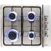 PremierTech® PremierTech Piano Cottura a Gas 60cm,4 Fuochi, da Incasso, Acciaio Inox, predisposto Metano e kit ugelli GPL inclusi, P460IN
