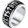 FaithHeart Anello Vichingo Rune Acciaio Anti-stress Spinner Punk Hiphop Anello Personalizzato IT 14-32 con Confezione Regalo Compleanno