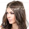 Runmi Catena per la testa stile bohémien, da sposa, per festival, accessori per capelli per donne e ragazze (oro)