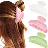 Reaky Fermaglio per capelli in acrilico, rosa, graziosi fermagli per capelli, taglia media, accessori per capelli da donna (verde chiaro+rosa+beige)