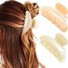 Reaky Molletta per capelli in acrilico rosa, carini e medi, accessori per capelli da donna (beige + cioccolato)