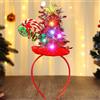 Reaky Cerchietto natalizio con luci LED rosse per capelli a forma di stella, accessori per capelli da donna (rosso, taglia unica)
