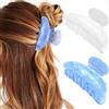 Reaky Fermagli per capelli in acrilico, rosa, graziosi fermagli per capelli medi, accessori per capelli da donna (lago blu+bianco)