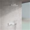 Fortis Blocco square sistema doccia con termostatico incluso corpo incasso, soffione doccia e set doccetta, 50712THMW#SET1, Blocco bianco opaco [Rubinetteria Bagno > Sistemi Doccia da Incasso]