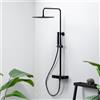 Mariner Eden sistema doccia con termostatico, soffione doccia in acciaio inox e set doccetta in metallo, WLS6800-NO, Eden nero opaco [Rubinetteria Bagno > Colonne Doccia]