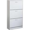 Huspert Scarpiera con 3 ante a ribalta 60x24x117 cm 2 varianti Bianco