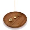 CBRVTY Porta Incenso 4 in 1 in Legno Intero 15 cm di Diametro, Grande Posacenere, Porta in Ottone a Forma di Goccia, Cilindrico, Zucca per Accessori da Meditazione