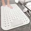 ZAHDMA Tappetino Doccia Antiscivolo 80x50cm,Tappeto Doccia Antiscivolo con Ventose e Fori di Drenaggio,per Vasca,Bagno,Bianco