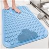 ZAHDMA Tappetino Doccia Antiscivolo 80x50cm,Tappeto Doccia Antiscivolo con Ventose e Fori di Drenaggio,per Vasca,Bagno,Blu