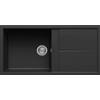 ELLECI Lavello Cucina Fragranite 1 Vasca da Incasso con Gocciolatoio Larghezza 100 cm materiale Granitek colore Nero G40 - LGU48040 Unico 480