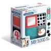 Clementoni Baby Baby Blocks Black & White, Blocchi Morbidi per Bambini 0+ Mesi, Gioco Prima Infanzia con Diverse Superfici e attività per Stimolare i Sensi e la Manualità, 17321