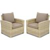 Poltrona in polyrattan beige Bristol Garden Point - set di 2