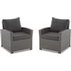 Set di due poltrone in polyrattan Parma antracite Garden Point