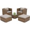 Mobili da giardino in rattan Roma Terrace + 2 pouf marrone Garden Point